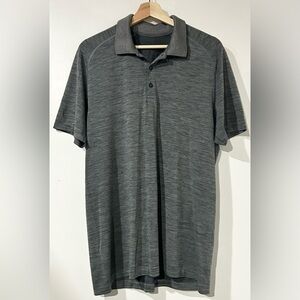 Lululemon Metal Vent Tech Polo Heathered Black / Grey‎ L
